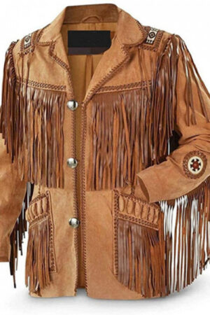Fringes Brown suede Leather Jacket