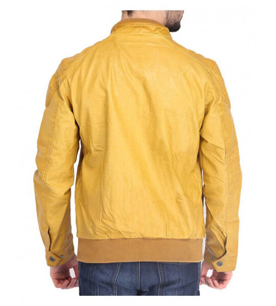 Men Yellow Quilted Jacket