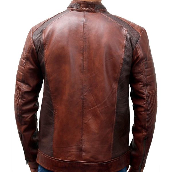 Men's Brown Cafe Racer Jacket - Ekommart