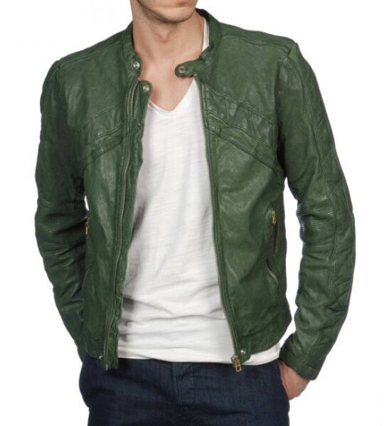 Men's_Casual_Wear_Green_Motorcycle_Jacket_1