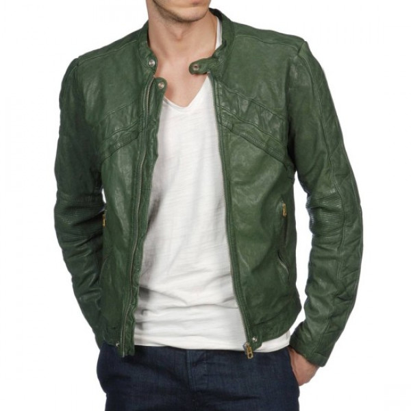 Men's_Casual_Wear_Green_Motorcycle_Jacket_1