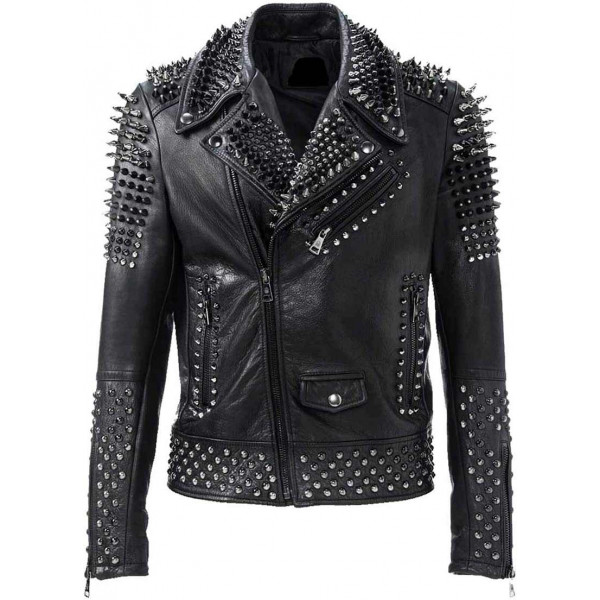 Studded Leather Jacket | Mens Studded Leather Jacket