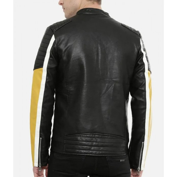 Black jacket with yellow stripes outlet