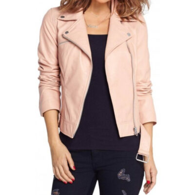 Women's Asymmetrical Baby Pink Jacket