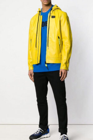 Mens Yellow Hooded Jacket
