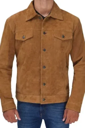Brown Suede Leather Jacket for Men
