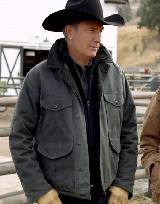 Kevin-Costner-Yellowstone-John-Dutton-Black-Cotton-Jacket