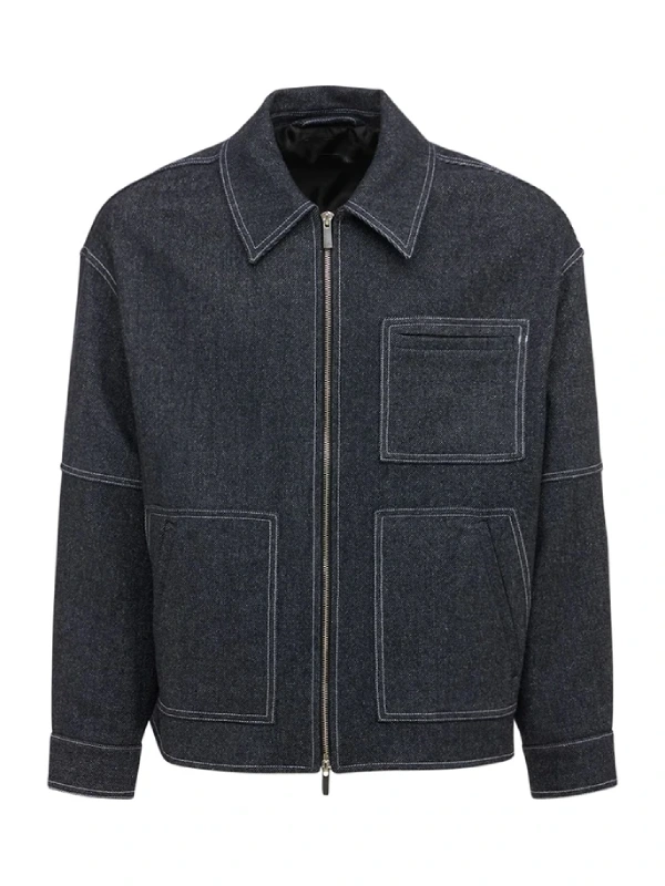 Mens Grey Denim Jacket - Leathers Jackets UK