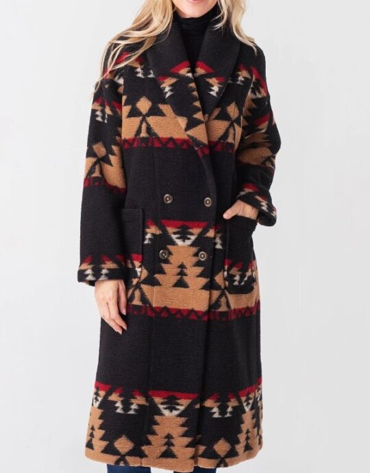 Yellowstone-Printed-Beth-Dutton-Black-Coat