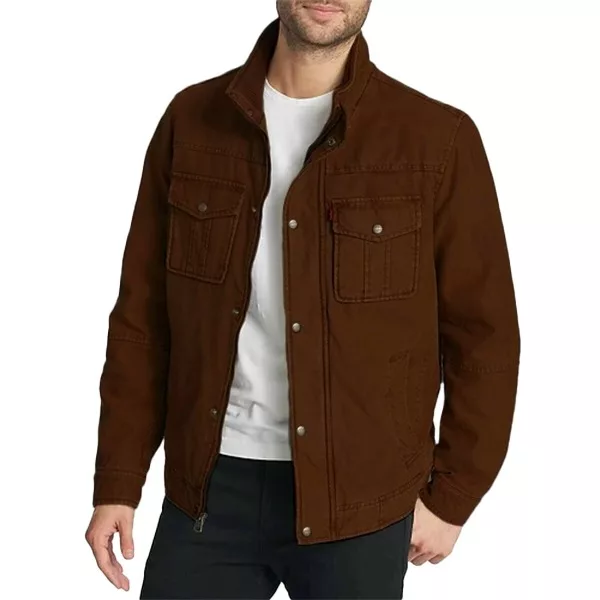 Mens Brown Trucker Jacket - Ekommart