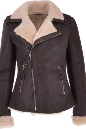 Womens Brown Shearling Jacket