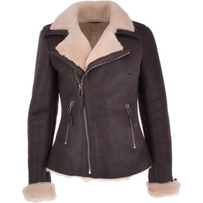 Womens Brown Shearling Jacket