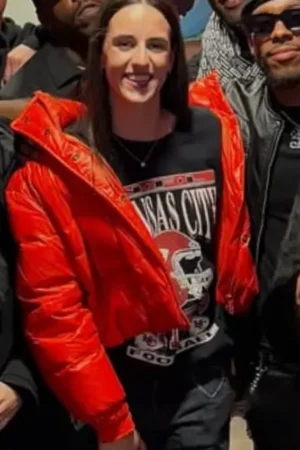 Caitlin Clark Red Puffer Jacket