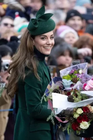 Kate Middleton Christmas Day Green Coat