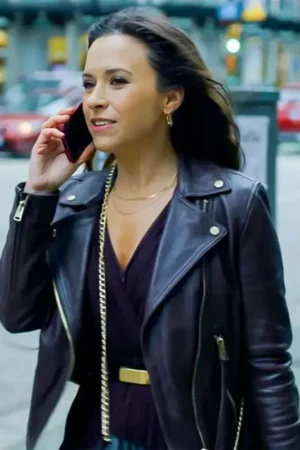An Unexpected Valentine Lacey Chabert Biker Jacket