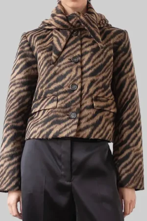 Brie Larson Tiger Print Jacket