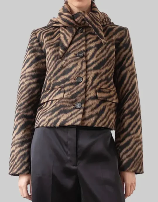 Brie Larson Tiger Print Jacket