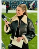 Erin Andrews Black Leather Shearling Jacket