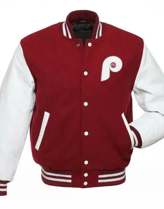 Philadelphia Phillies Varsity Burgundy and White Jacket