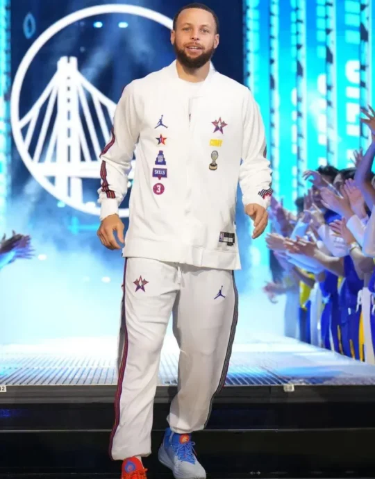 Stephen Curry 74th NBA All-Star Game 2025 White Tracksuit
