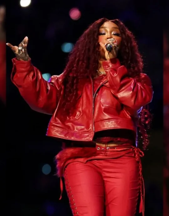 Super Bowl LIX Halftime Show SZA Leather Jacket