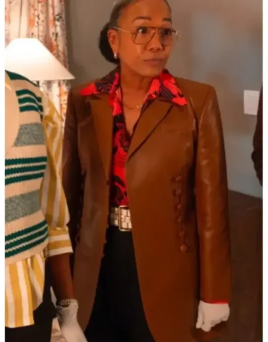 Will Trent S03 Sonja Sohn Brown Leather Blazer