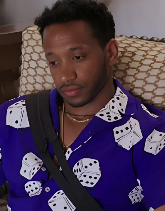 90 Day The Last Resort S02 Biniyam Blue Dice Print Shirt