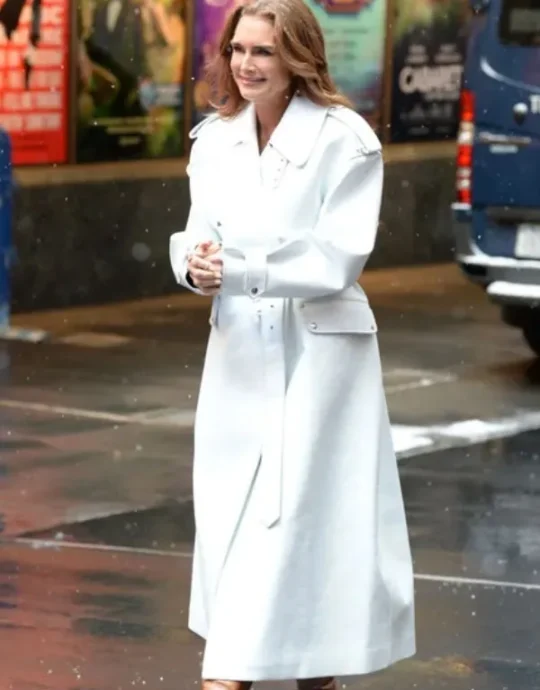 Brooke Shields White Trench Coat