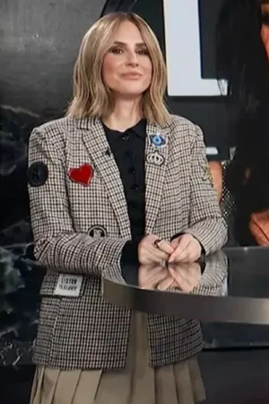 E! News Keltie Knight Check Patch Blazer