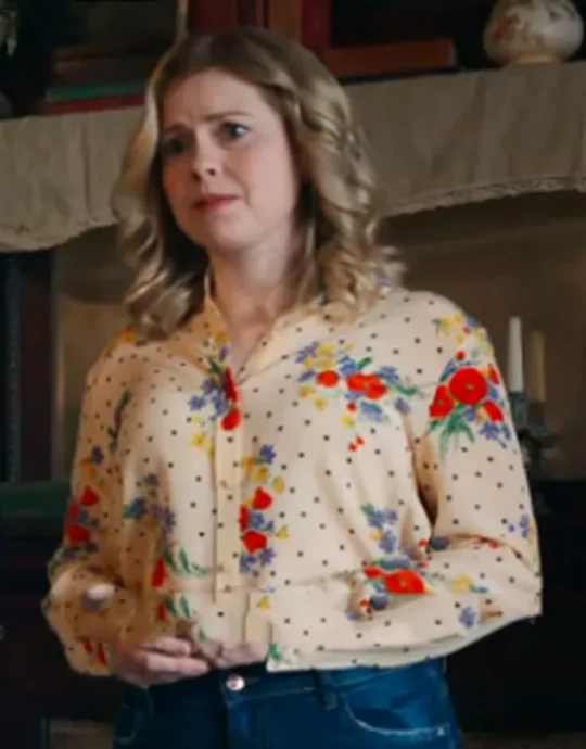 Ghosts S04 Rose McIver Floral Dot Print Shirt