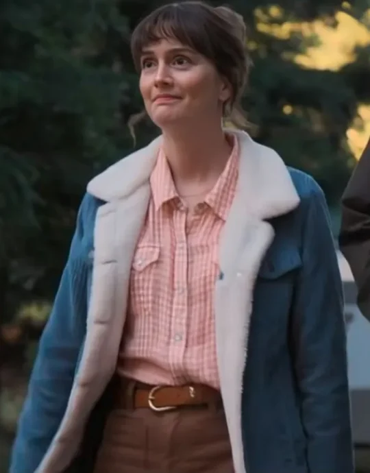 Good Cop Bad Cop Leighton Meester Blue Corduroy Jacket