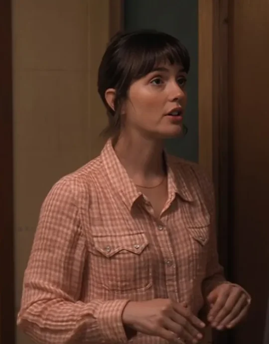 Good Cop Bad Cop Leighton Meester Pink Check Shirt