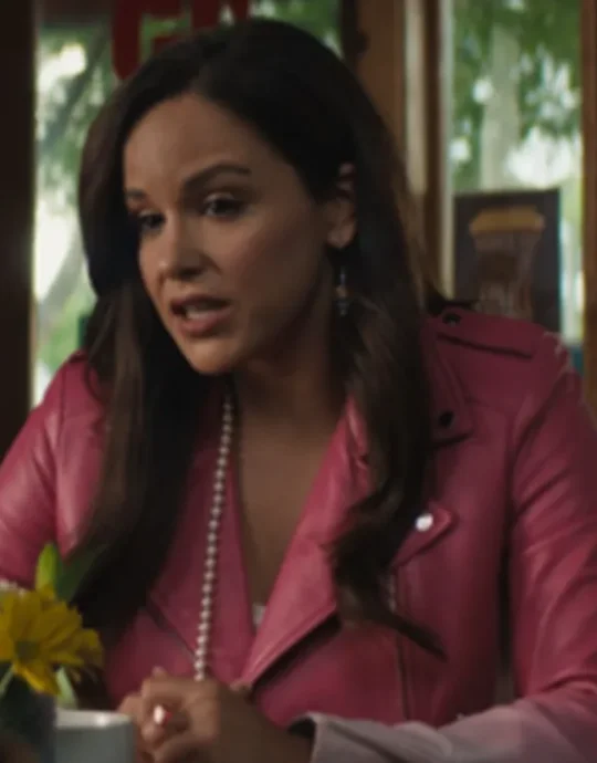 Grosse Pointe Garden Society Melissa Fumero Pink Leather Jacket
