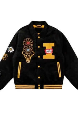 Ice Cream Team Black Varsity Jacket