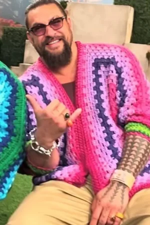 Jason Momoa Crochet Cardigan