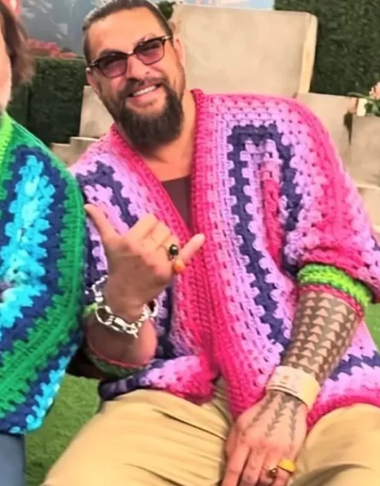 Jason Momoa Crochet Cardigan