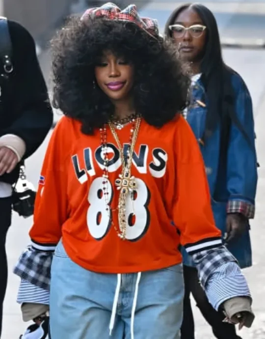 Jimmy Kimmel Live Singer SZA Red Sweatshirt