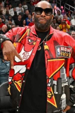 Rapper Killer Mike Red Leather Jacket