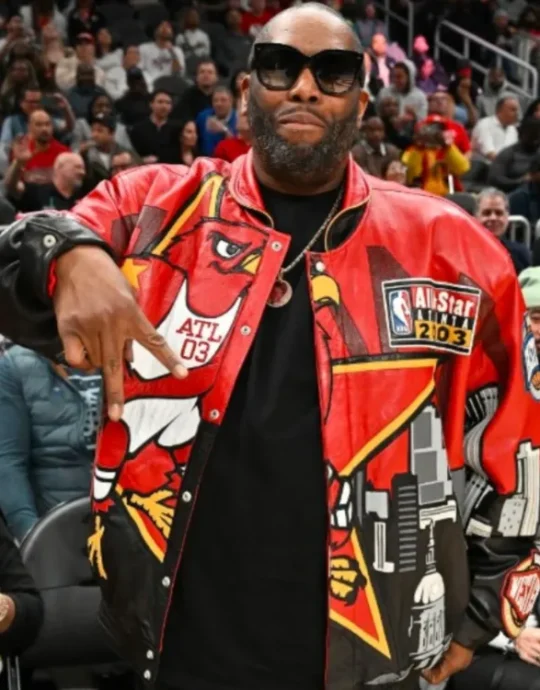 Rapper Killer Mike Red Leather Jacket