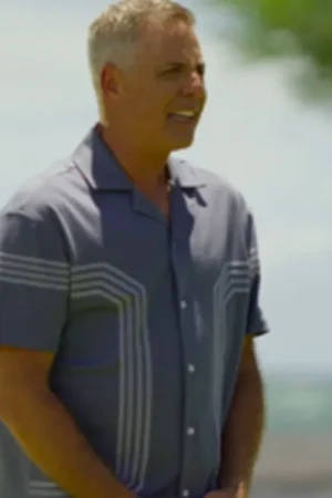 Temptation Island S06 Mark L. Walberg Blue Printed Shirt
