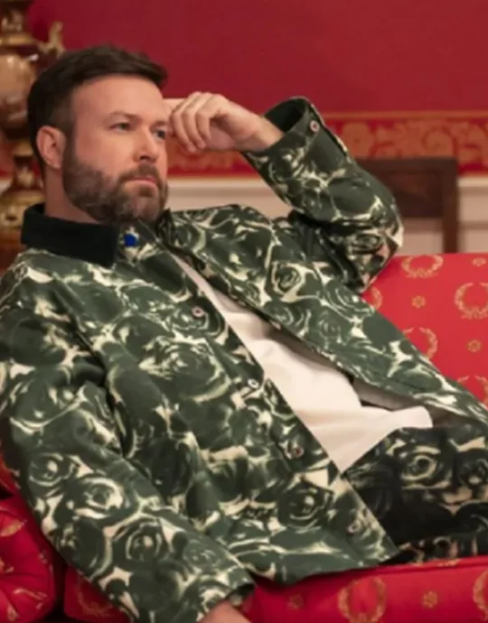 The Residence 2025 Taran Killam Green Rose Print Jacket