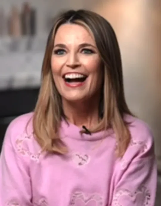 The Today Show 2025 Savannah Guthrie Pink Hearts Sweater