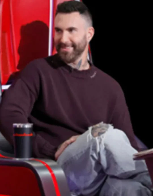 The Voice S27 Adam Levine Burgundy Crewneck Sweater