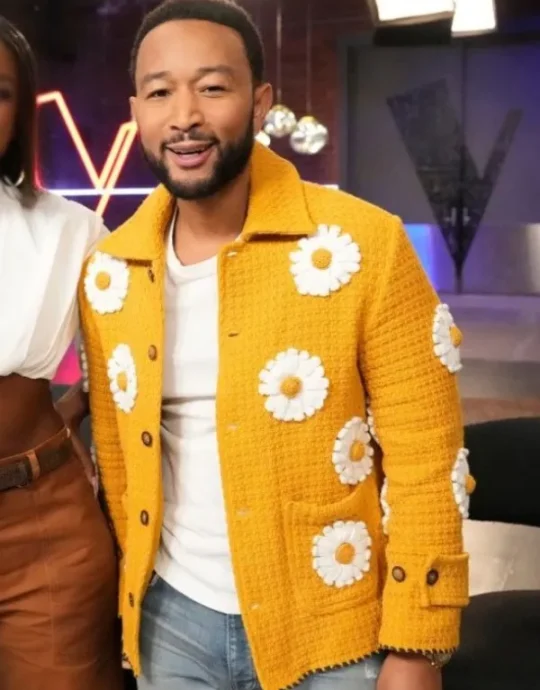 The Voice S27 John Legend Yellow Daisy Appliqué Jacket