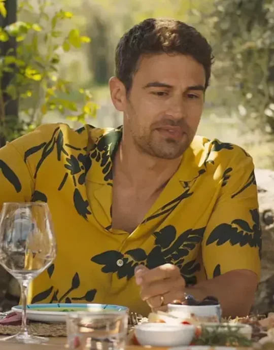 The White Lotus S02 Cameron Sullivan Yellow & Black Printed Shirt