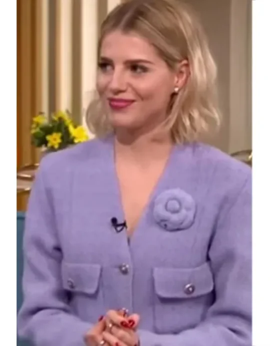 This Morning 2025 Lucy Boynton Lilac Wool Jacket