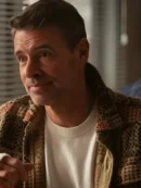 Will Trent S03 Scott Foley Brown Printed Shirt Jacket