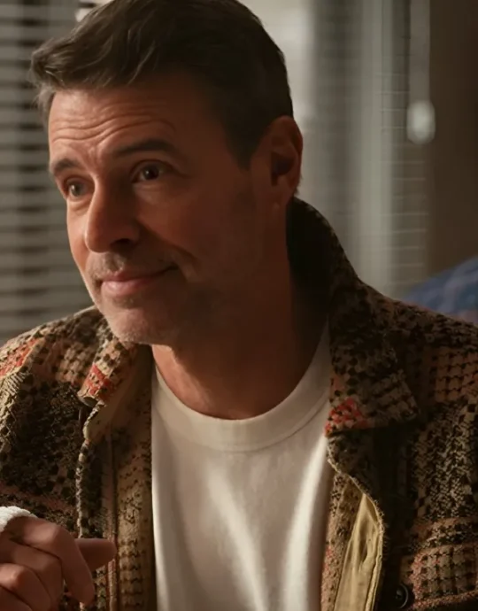 Will Trent S03 Scott Foley Brown Printed Shirt Jacket