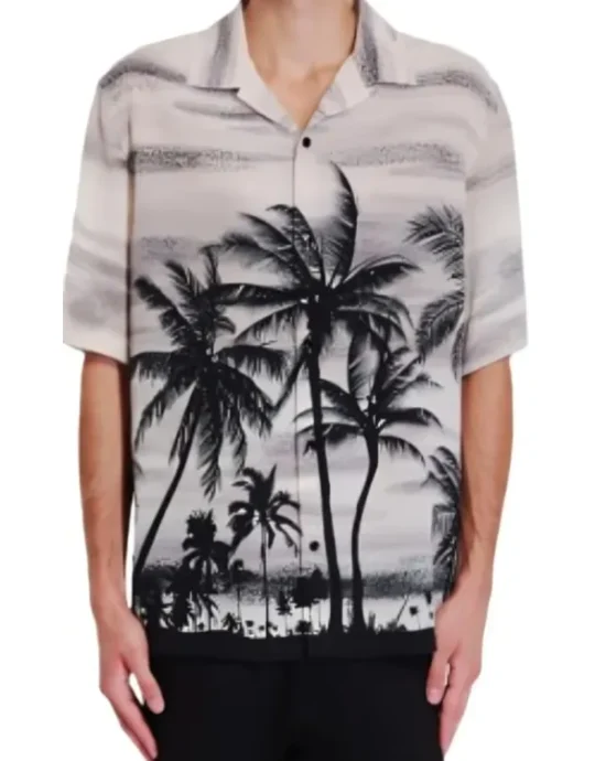 American Idol S23 Luke Bryan Black & White Hawaiian Shirt