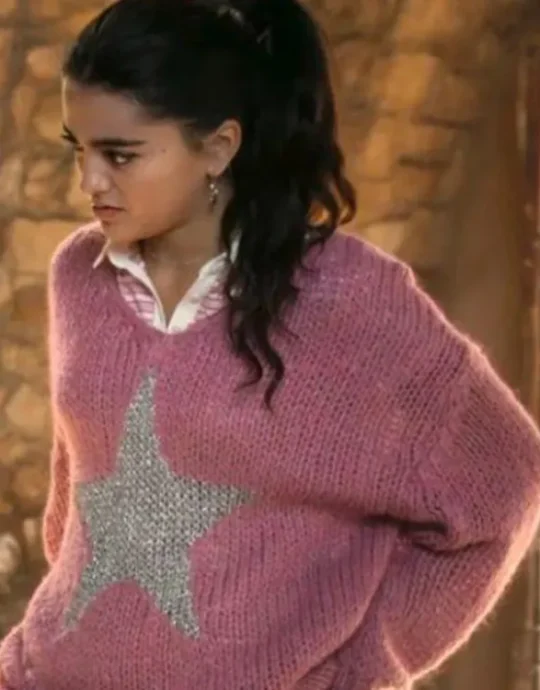 La Dolce Villa 2025 Maia Reficco Pink Silver Star Sweater